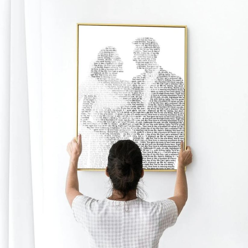 Portrait Lyrics Photo Frame Anniversary Gift