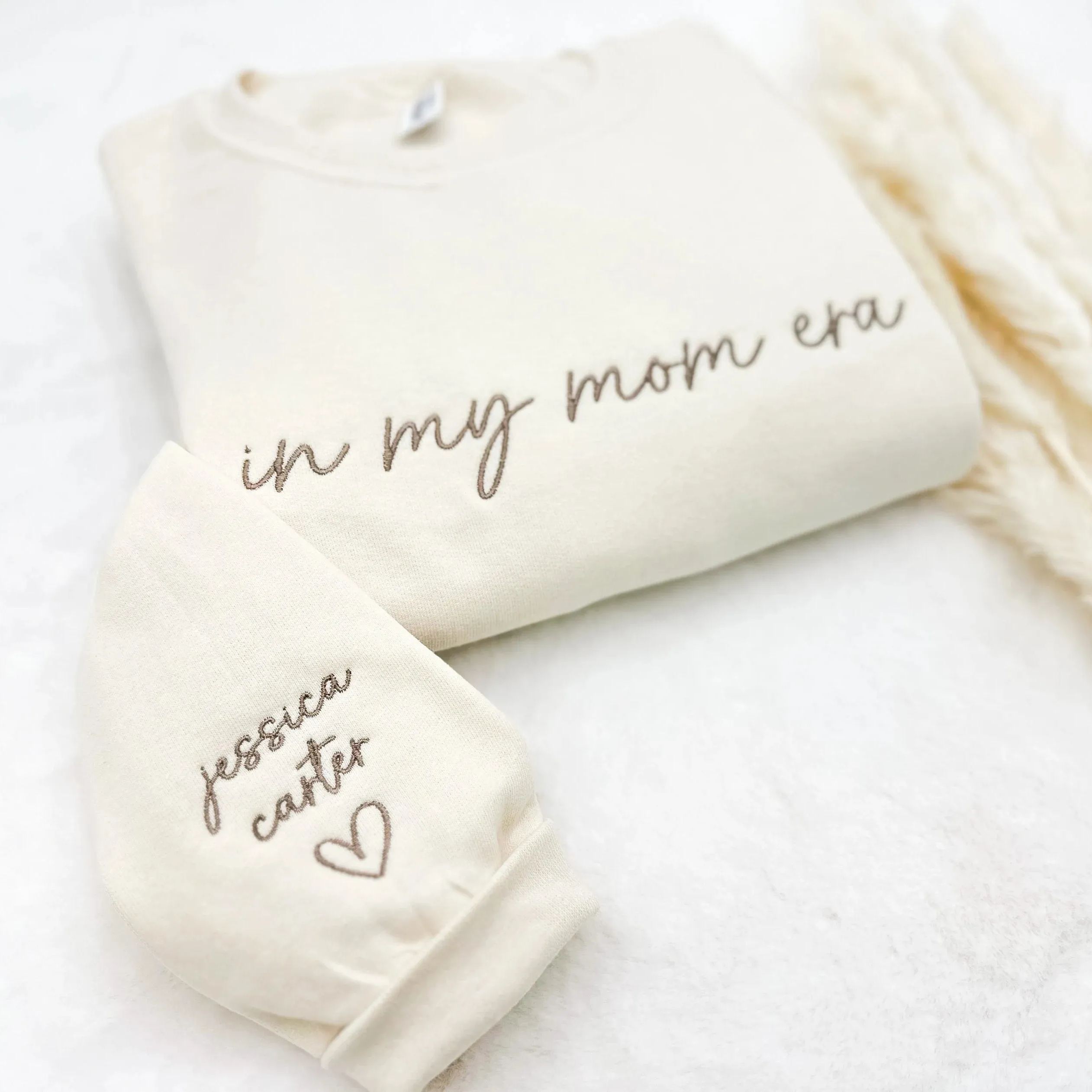 Embroidered In my mom era Custom Sweatshirt