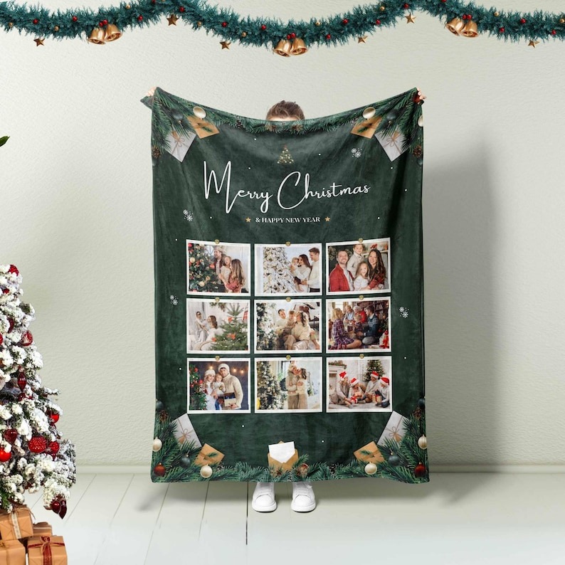 Custom Photo Blanket Personalized Family Photo Blanket Christmas Photo Gift