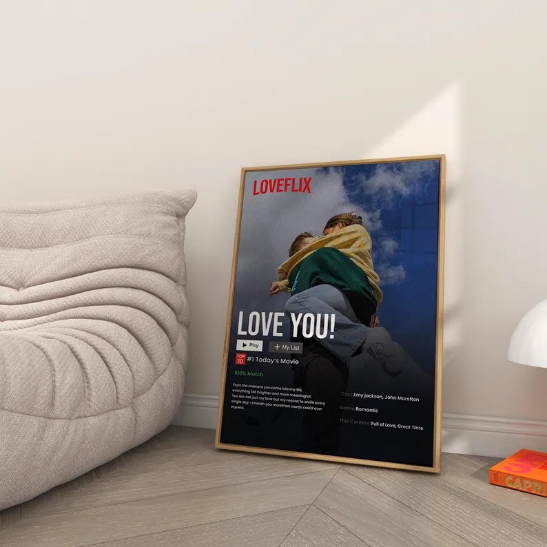 Personalized Netflix Poster Custom Love Movie Frame