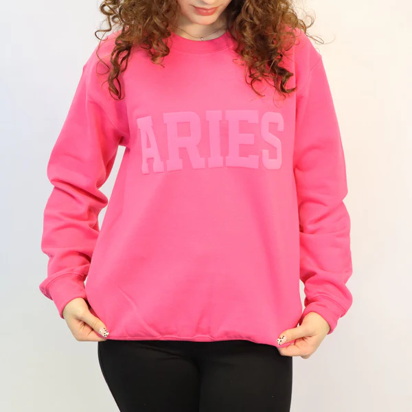 ♈Custom Zodiac Puff Print Crewneck-Aries Crewneck
