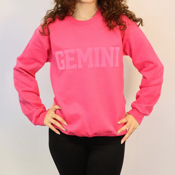 ♊Custom Zodiac Puff Print Crewneck-Gemini Sweatshirt