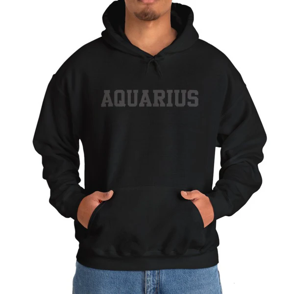 ♒Custom Zodiac Puff Print Crewneck-Aquarius Sweatshirt