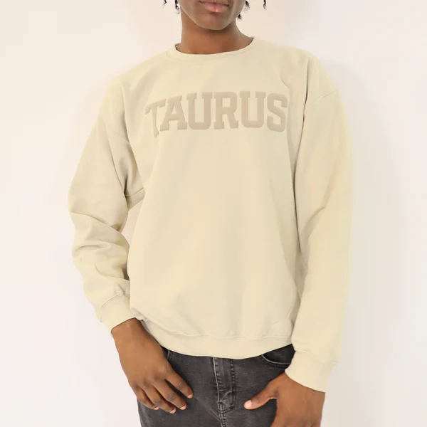 ♉Custom Zodiac Puff Print Crewneck-Taurus Sweatshirt