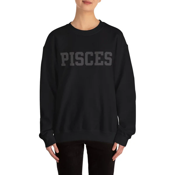 ♓Custom Zodiac Puff Print Crewneck-Pisces Sweatshirt