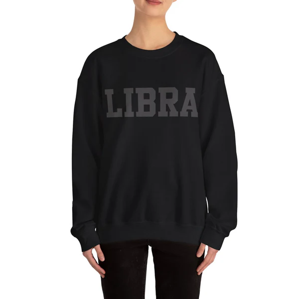 ♎Custom Zodiac Puff Print Crewneck-Libra Sweatshirt