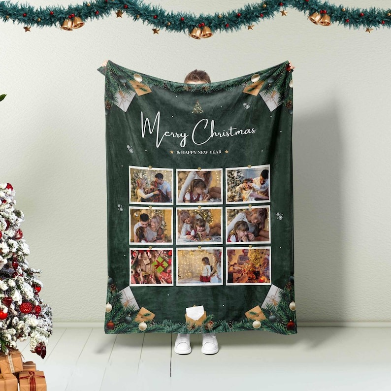 Custom Photo Blanket Personalized Family Photo Blanket Christmas Photo Gift