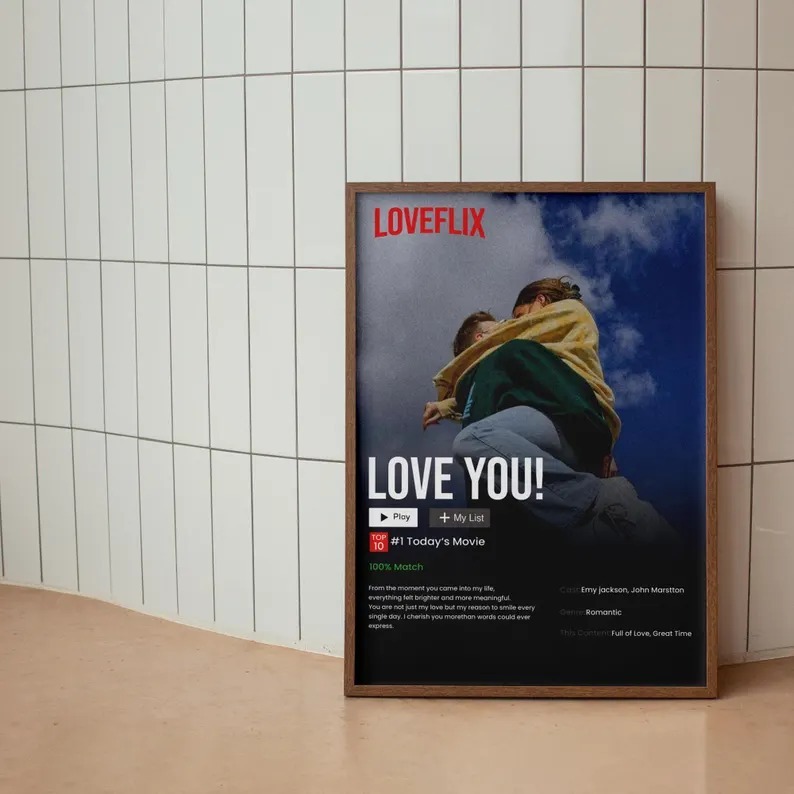 Personalized Netflix Poster Custom Love Movie Frame