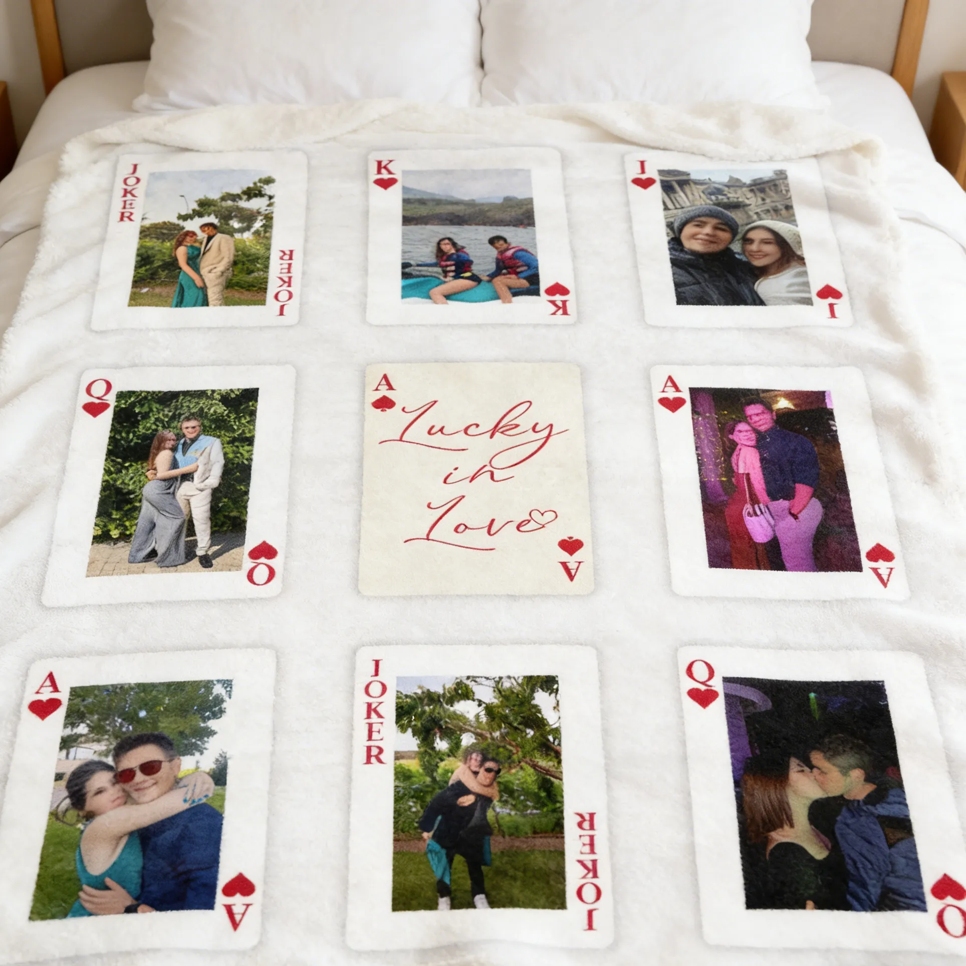Custom Photo Playing Cards Blanket