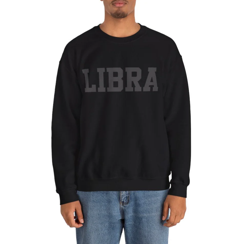♎Custom Zodiac Puff Print Crewneck-Libra Sweatshirt