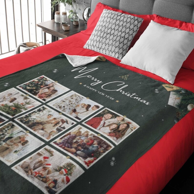 Custom Photo Blanket Personalized Family Photo Blanket Christmas Photo Gift