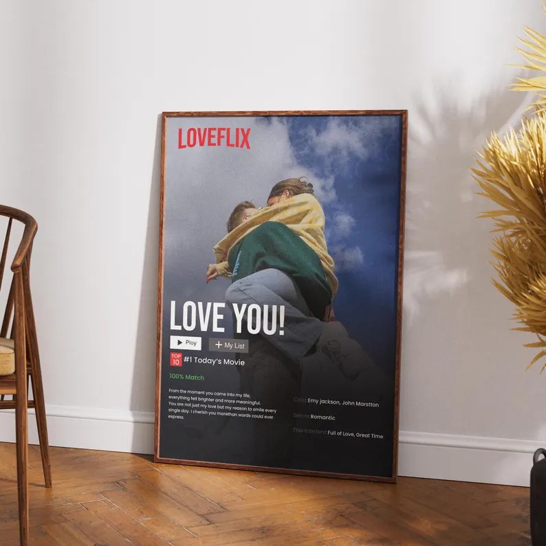 Personalized Netflix Poster Custom Love Movie Frame
