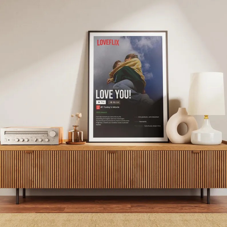 Personalized Netflix Poster Custom Love Movie Frame