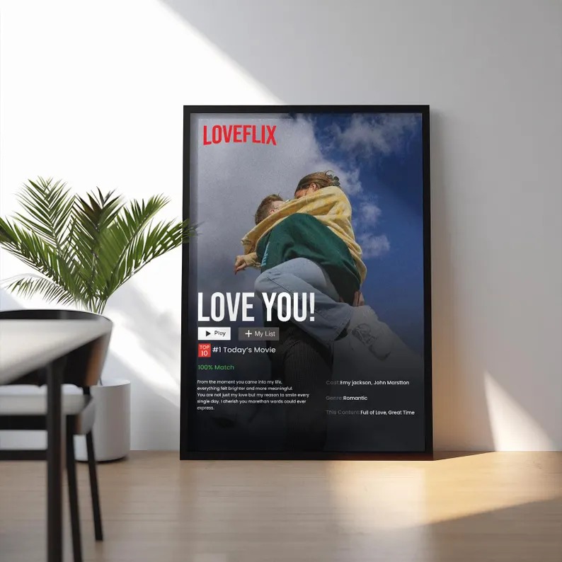 Personalized Netflix Poster Custom Love Movie Frame