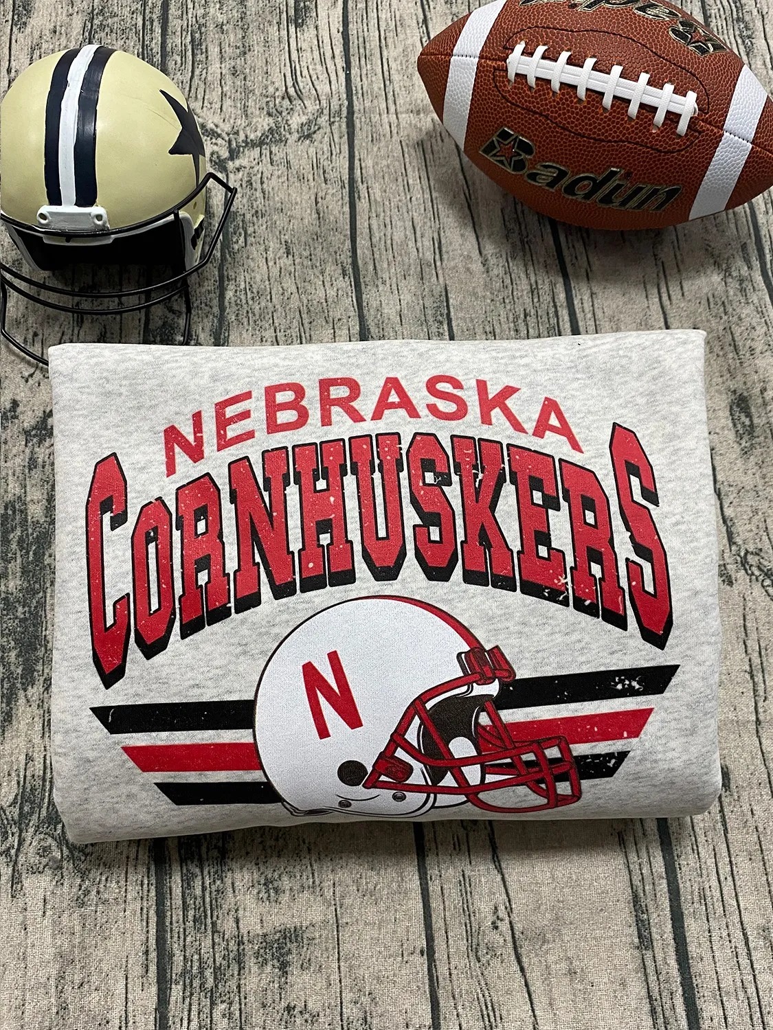 Vintage College Football Helmet T-shirt Crewneck Sweatshirt