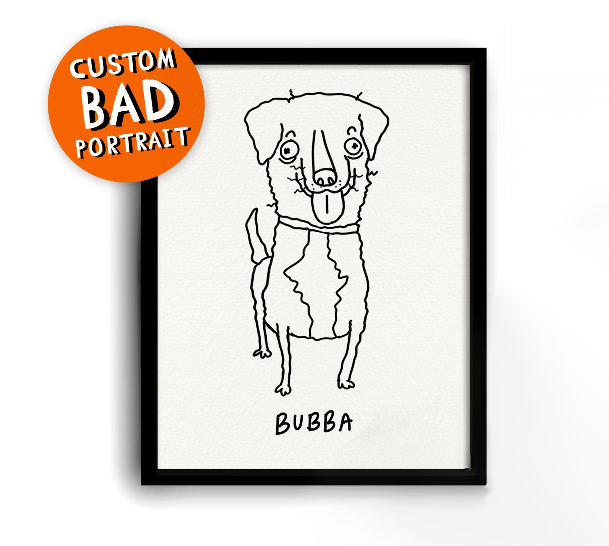 Custom Pet Portrait Ugly Pet Portrait Bad Portrait Bad Pet Portrait 