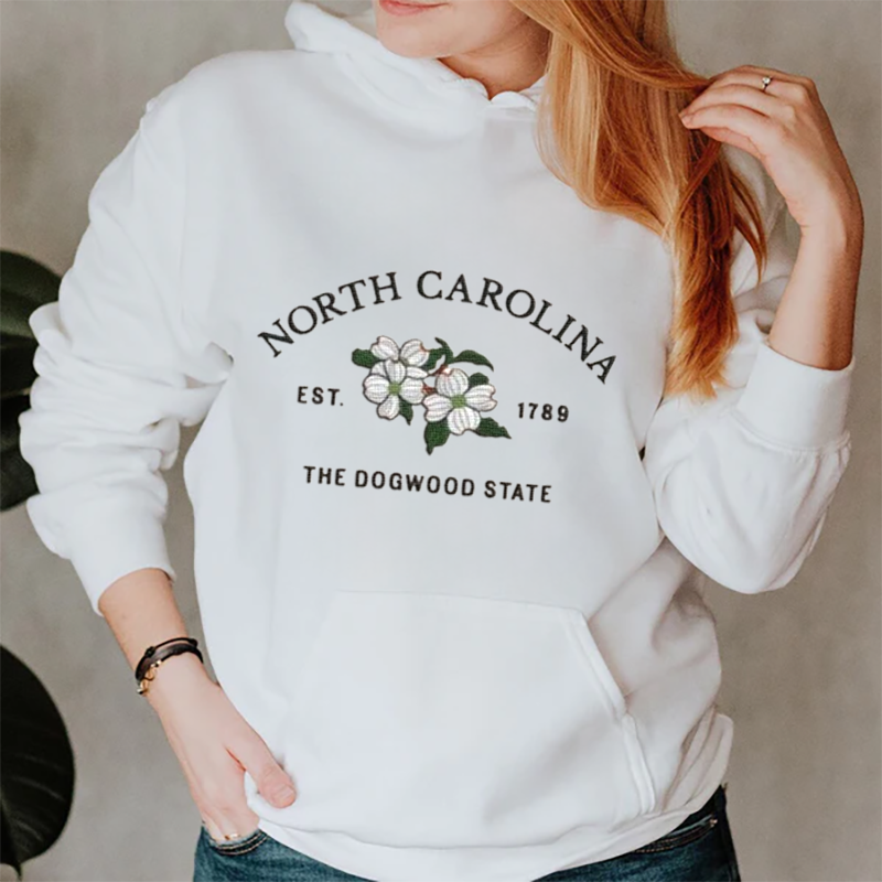 CUSTOM EMBROIDERED NORTH CAROLINA FLOWER SWEATSHIRT