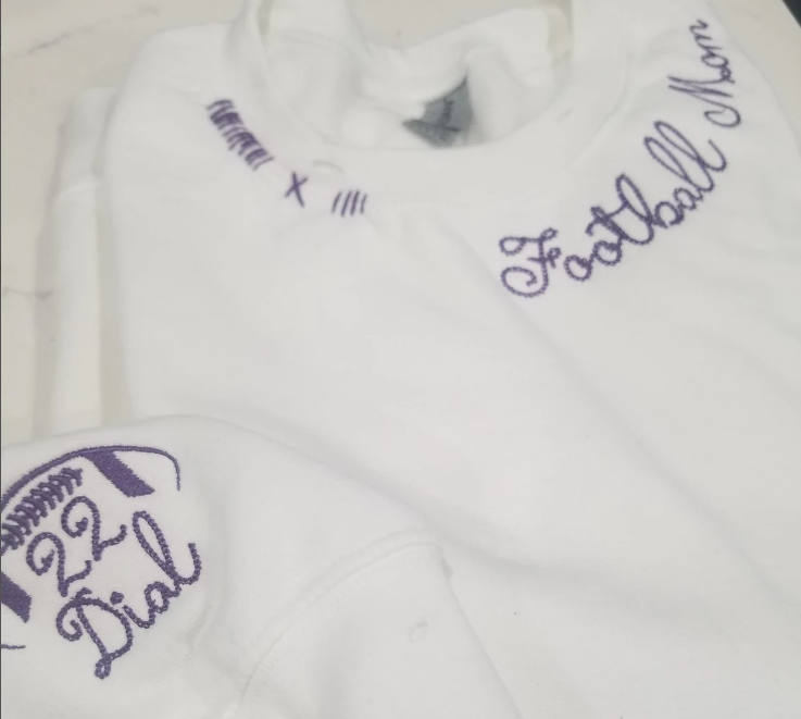 Custom Game Day Embroidered Sweatshirt | Football Mom Sweatshirt | Gifts For Women