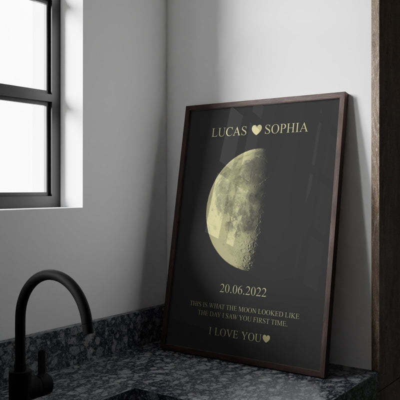 Custom Moon Phase With Custom Text & Date - Commemorative Gift