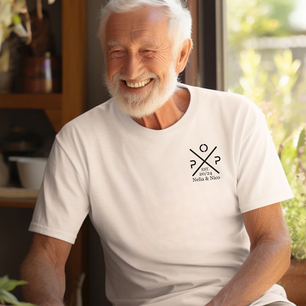 Personalised OPA DAD T-shirt with the Child's Names and EST Father's Day Gift