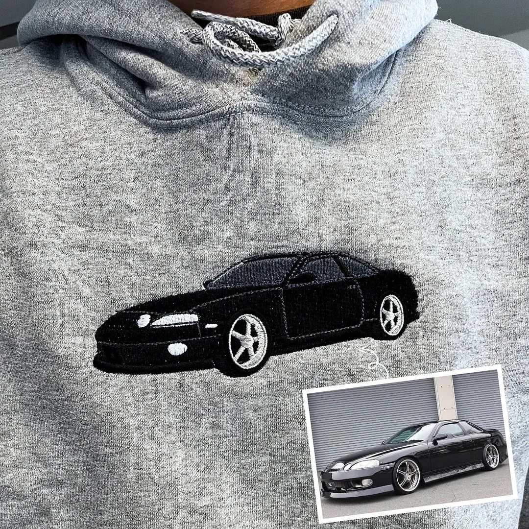 Personalized Car Embroidered Hoodie from Your Photo