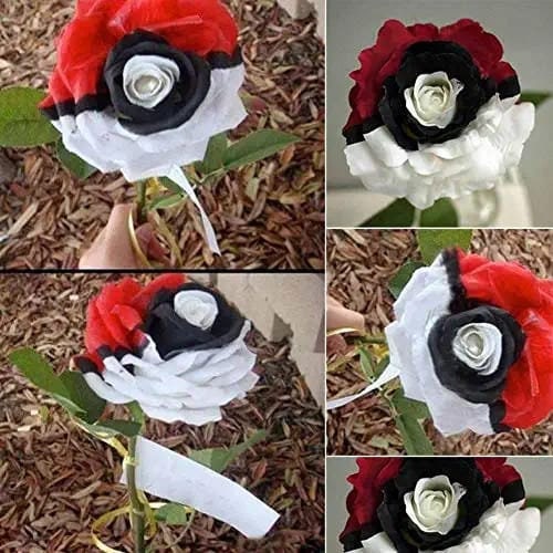 Pokémon rose - Rare red white black rose-Plantjoyfarm-Flowers Seeds,Garden Seeds,Rose seeds,best selling