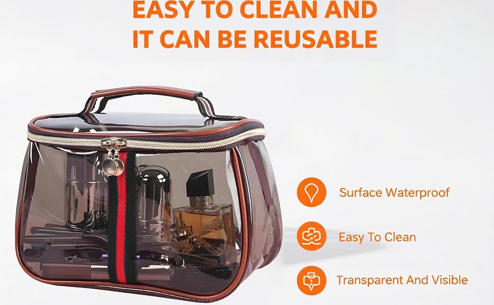 Bolsas de maquillaje Bolsa de aseo transparente impermeable de gran capacidad