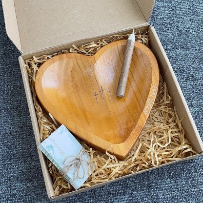 🔥Last Day 49% OFF - ✝️Inspirational❤️Handcrafted Wooden Heart Shaped Prayer Bowl Set🎁Gift for Faithful Reflection & Daily Devotion