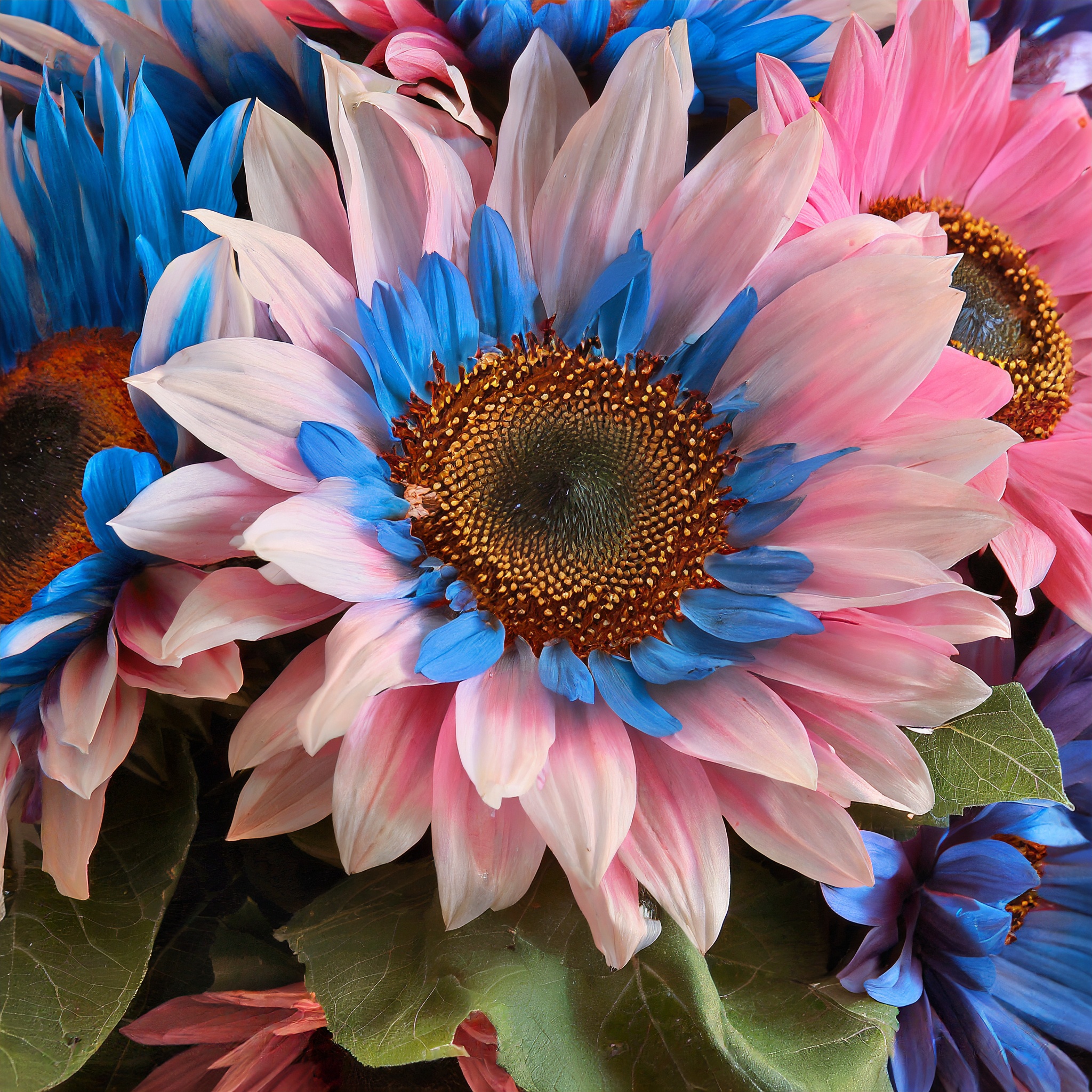 Double-flowered sunflower: blue-pink miracle 🌻🌻-Plantjoyfarm-Sunflower Seeds,best selling
