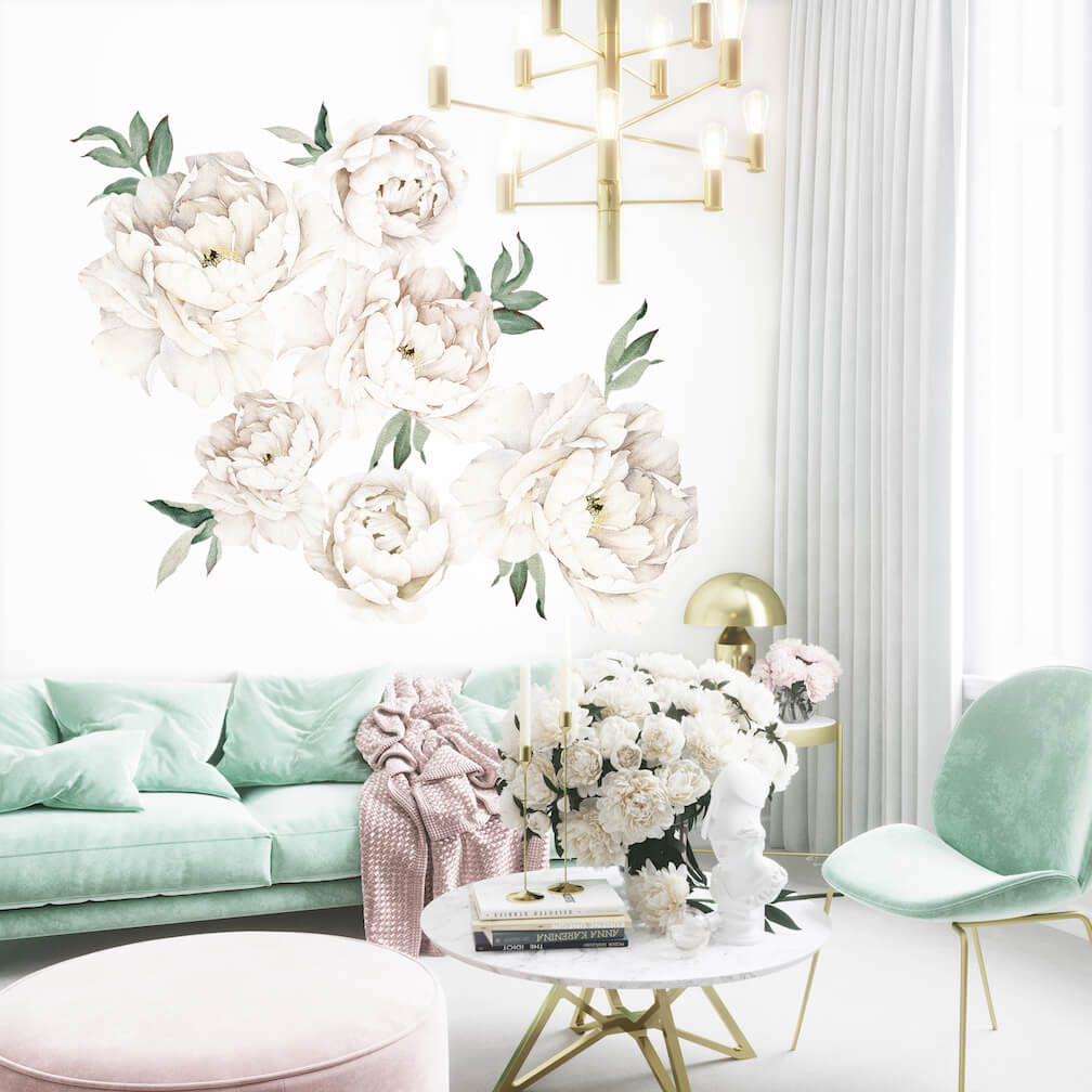 Peony Wallstickers- White