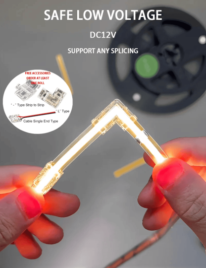 Anywhere Cut new Arrival 12V COB LED Strip light 3000K 4000K 6000K 90Ra 5M/Roll with free connectors