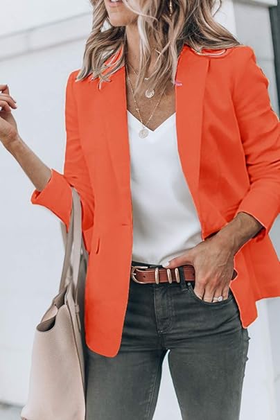 Womens Casual Blazers Open Front Long Sleeve Work Office Jackets Blazer