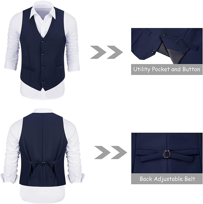 Mens Suit Slim Fit 3 Pieces Wedding Bussiness Suits for Men Formal Dress Jacket Vest Pants Set