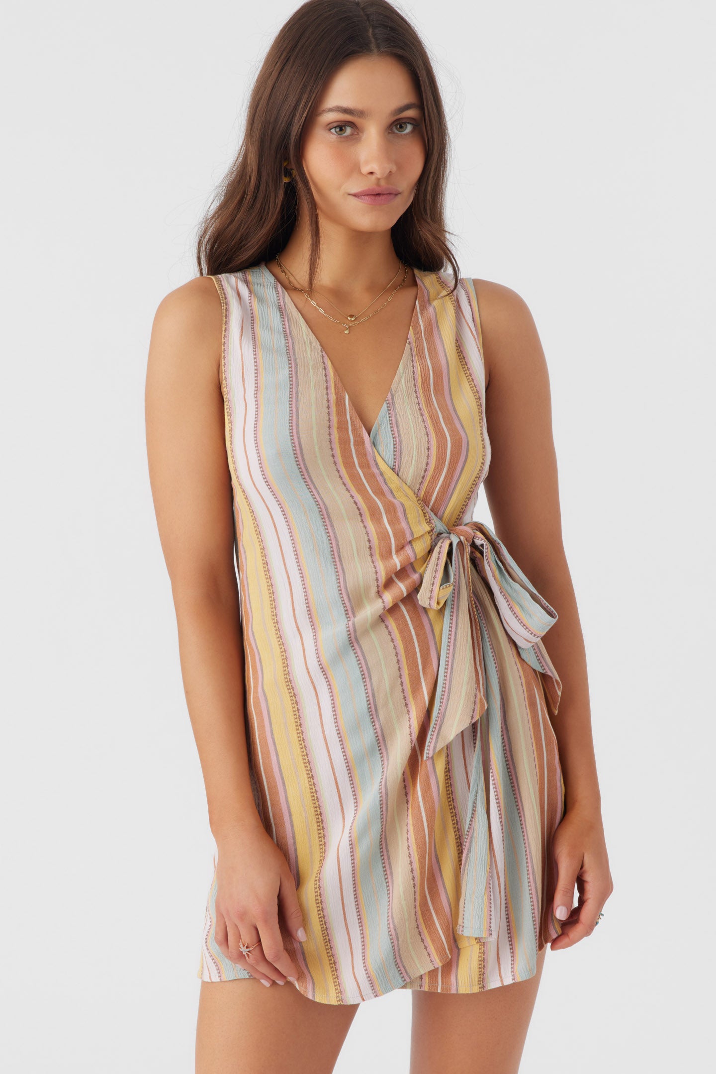 STRIPE WRAP DRESS