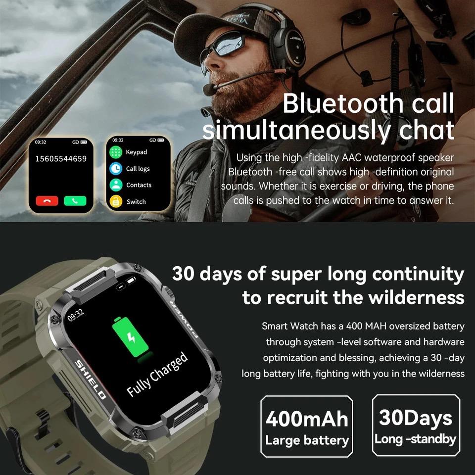Military Smart Watch Men For Android IOS Ftiness Watches