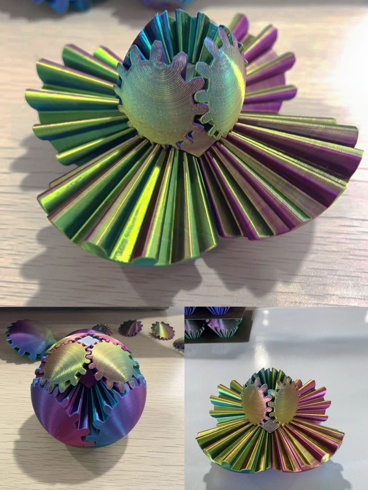 3D Printed Gear Ball Spin Ball- The Steampunk Whirling Wonder Fidget✨