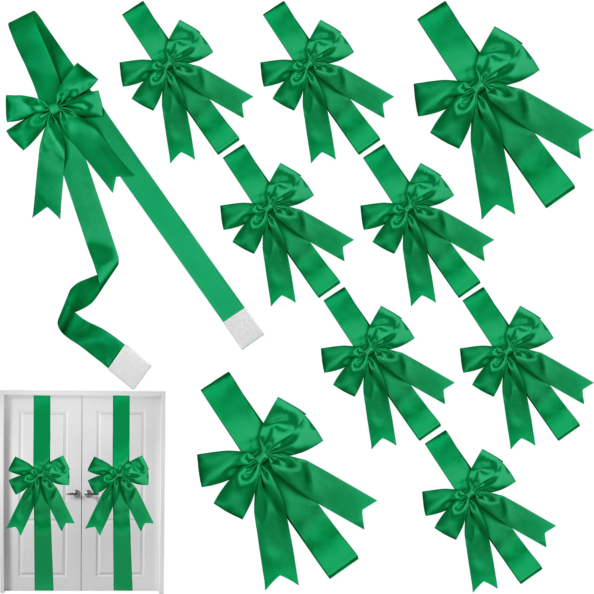 Christmas Velvet Cabinet Door Bows Ribbons Decorations 