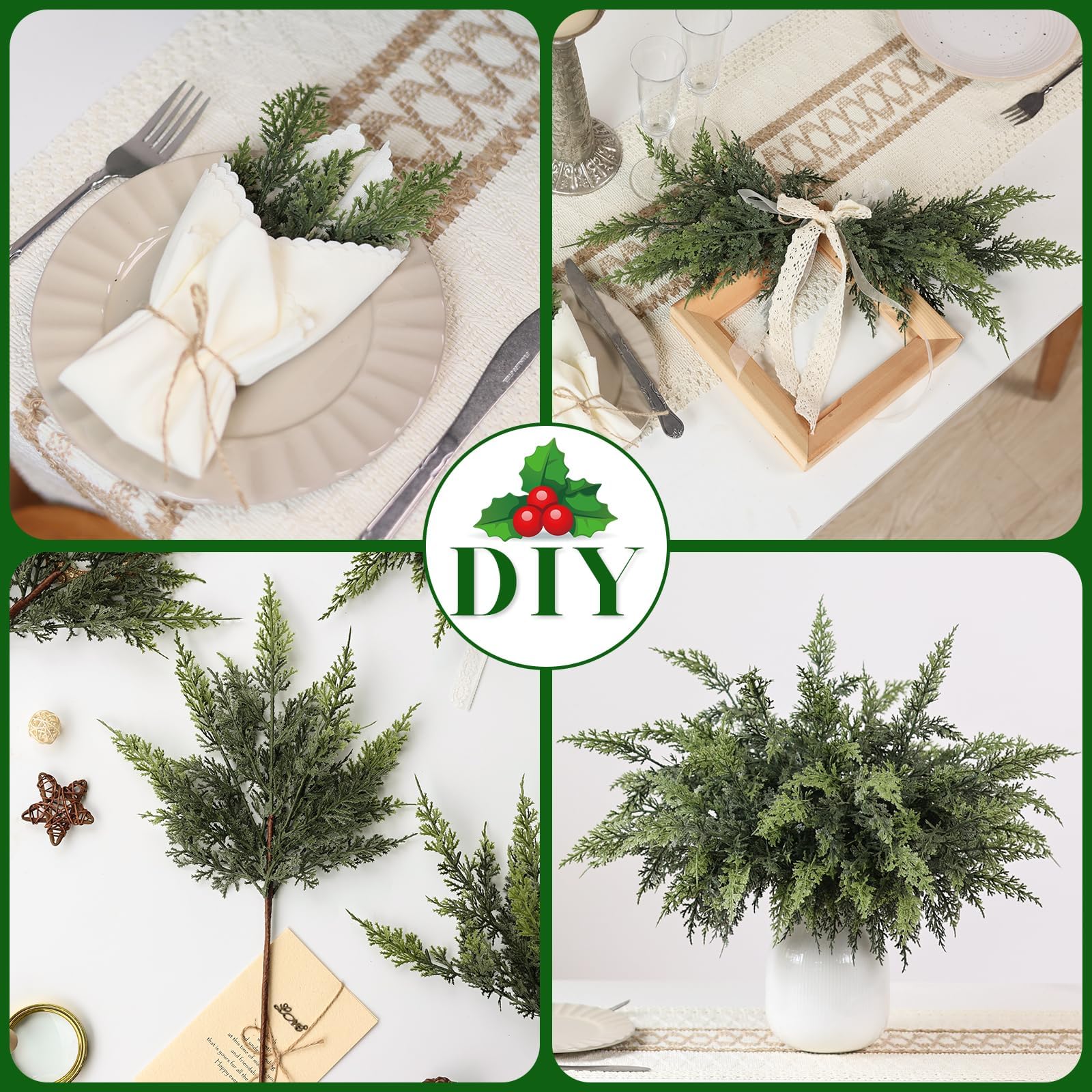 🔥Each $3.49 On Sale Today Only🎄Artificial Real Touch Christmas Cedar Branches