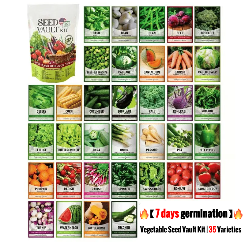 🔥【7 Days Germination】🔥Vegetable Seed Vault Kit | 35 Varieties