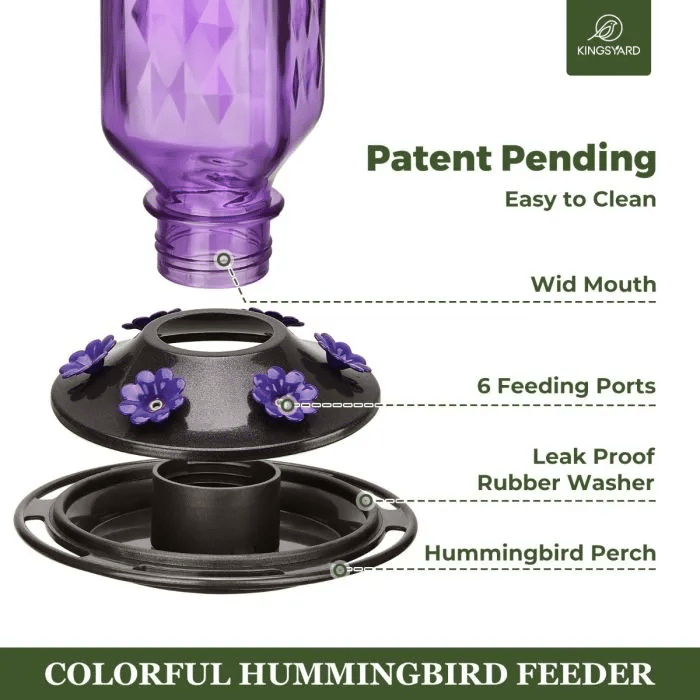 💥Last Day Sale 49% Off💥24oz Leak Proof  Hummingbird Feeder with Ant Moat