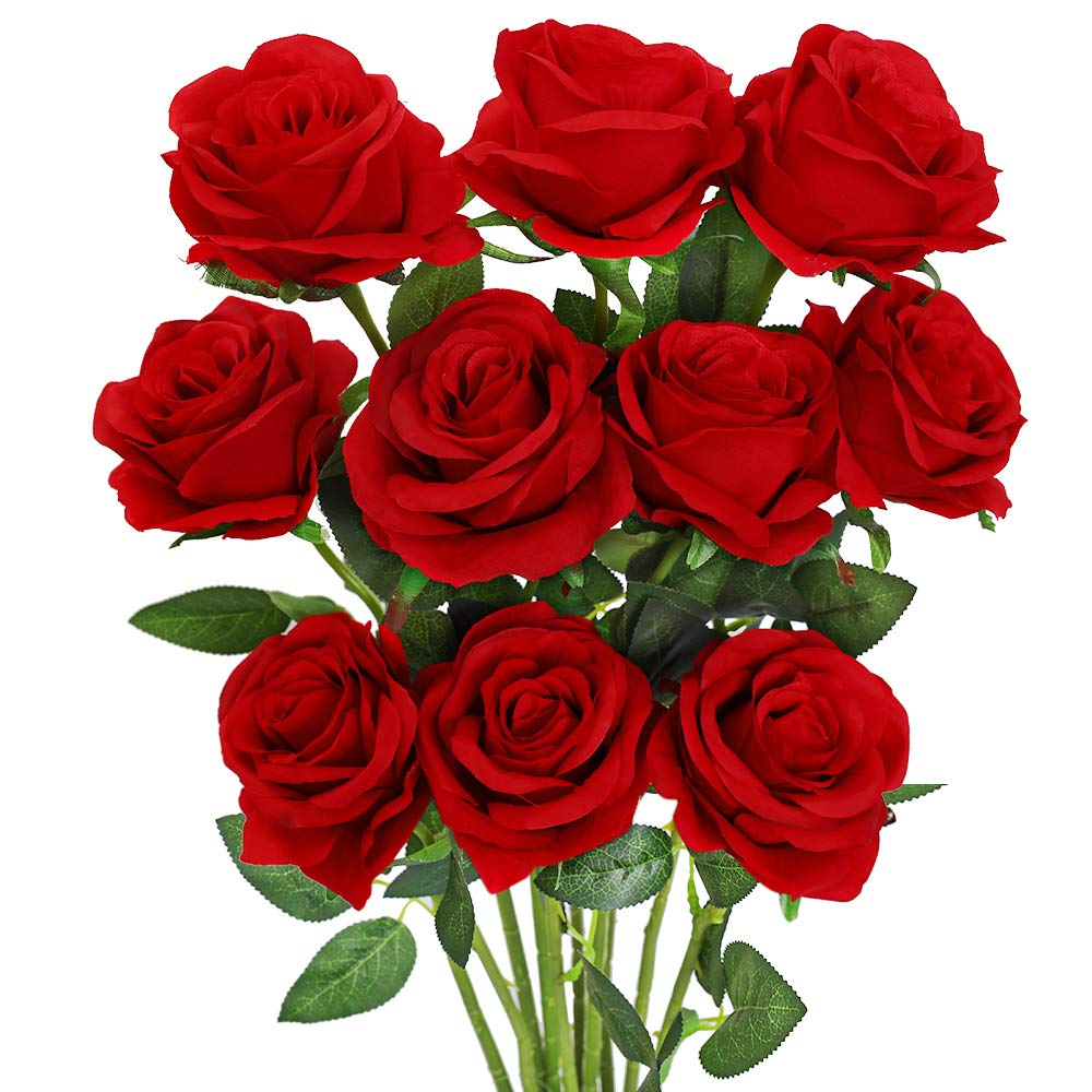 Realistic Artificial Long Stem Rose