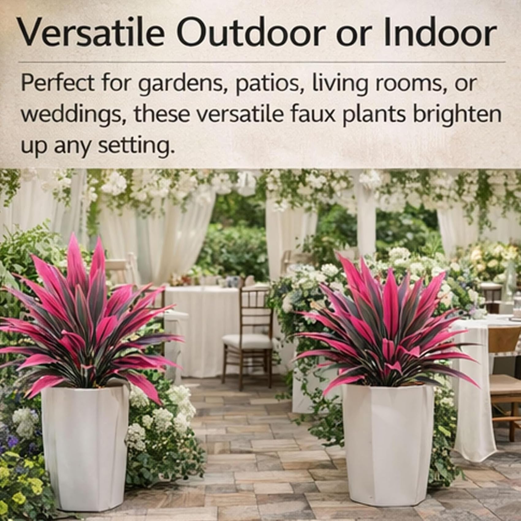 🔥BUY 1 GET 1 FREE (2 PCS)🔥Large Artificial Boston Fern & Dragon’s Blood Tree Plants 🌼