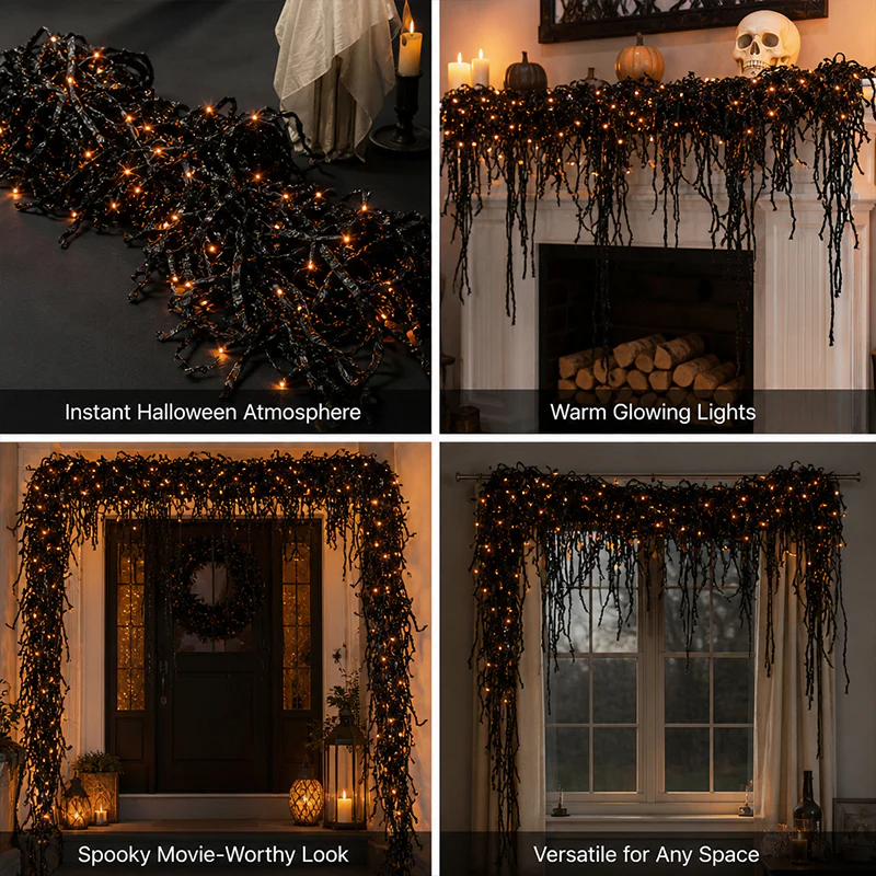 🎃 Spooky Chic: Halloween Fireplace Decor Set 👻
