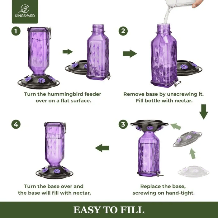 💥Last Day Sale 49% Off💥24oz Leak Proof  Hummingbird Feeder with Ant Moat