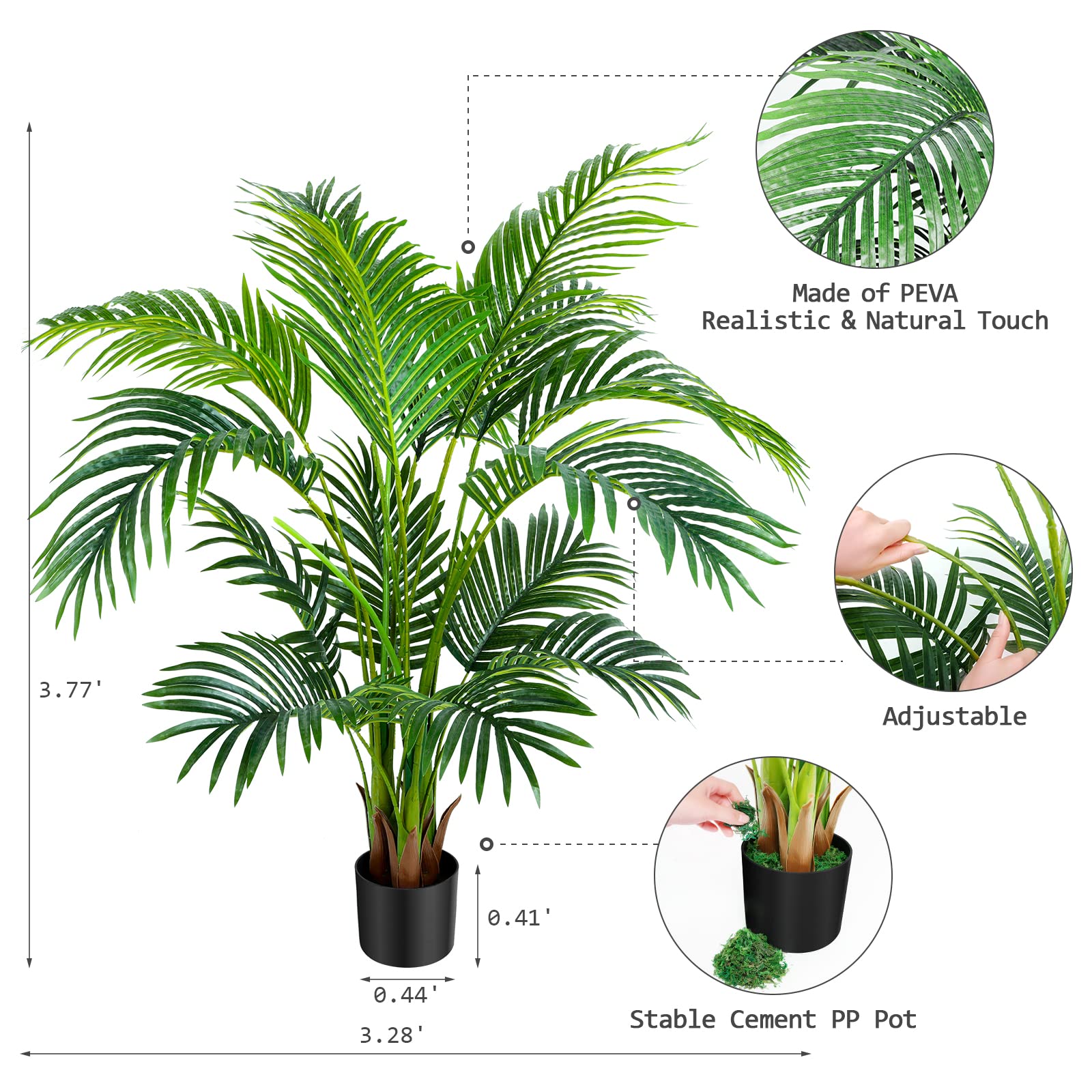 🔥$6.66 Today Only--UV Resistant Lifelike Large Artificial Areca Palm