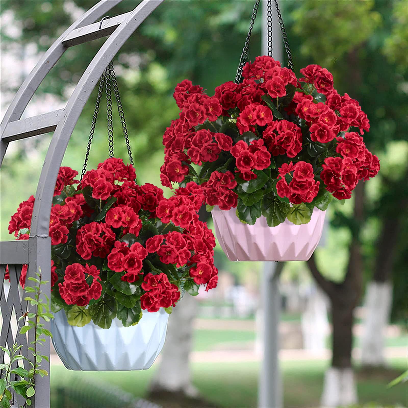 UV Resistant Lifelike  Artificial Geraniums Flowers