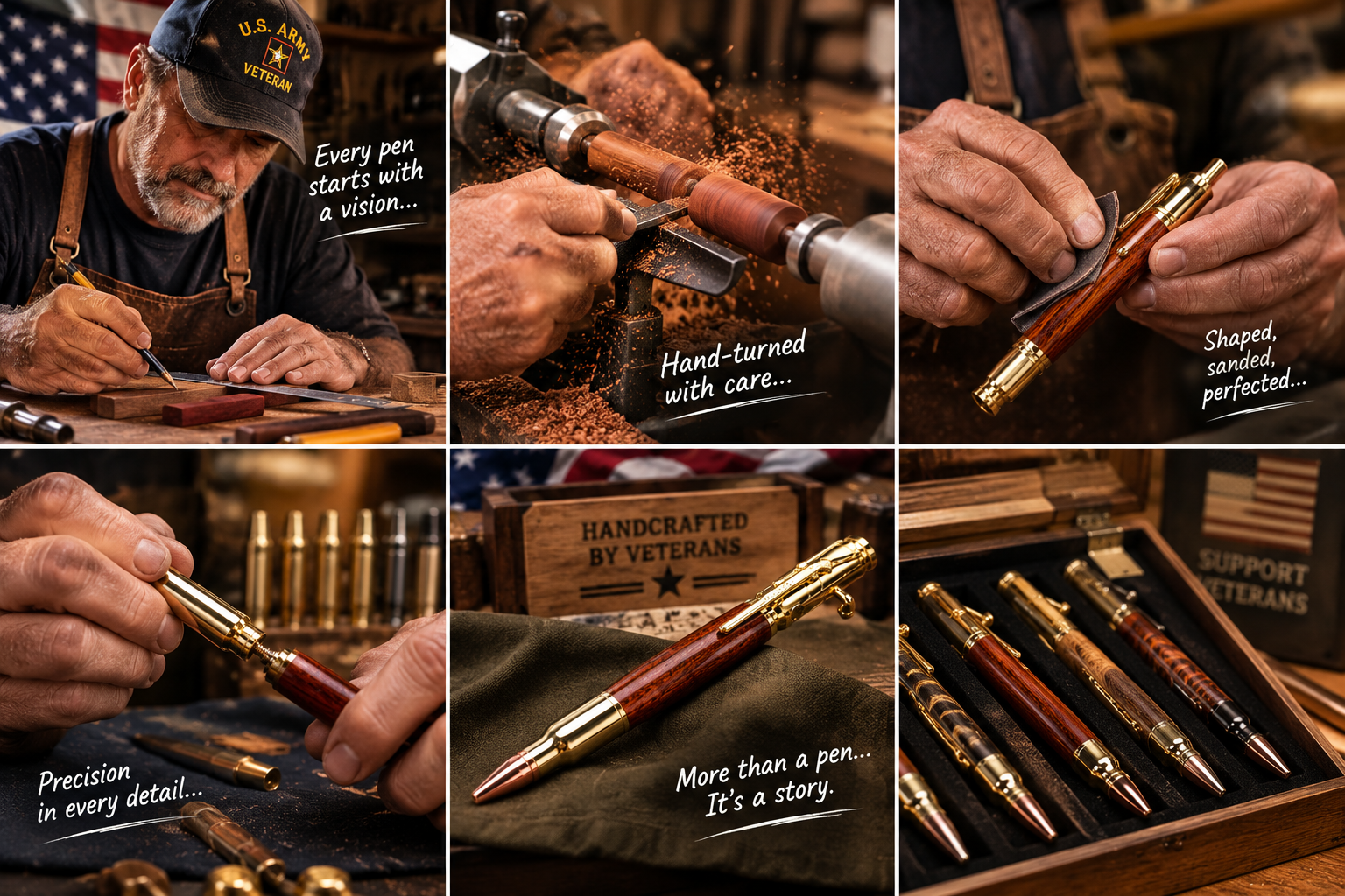 💥🖊Handmade Bolt Action Wooden Bullet Pen | Crafted From Real Wood & Bullet Casing