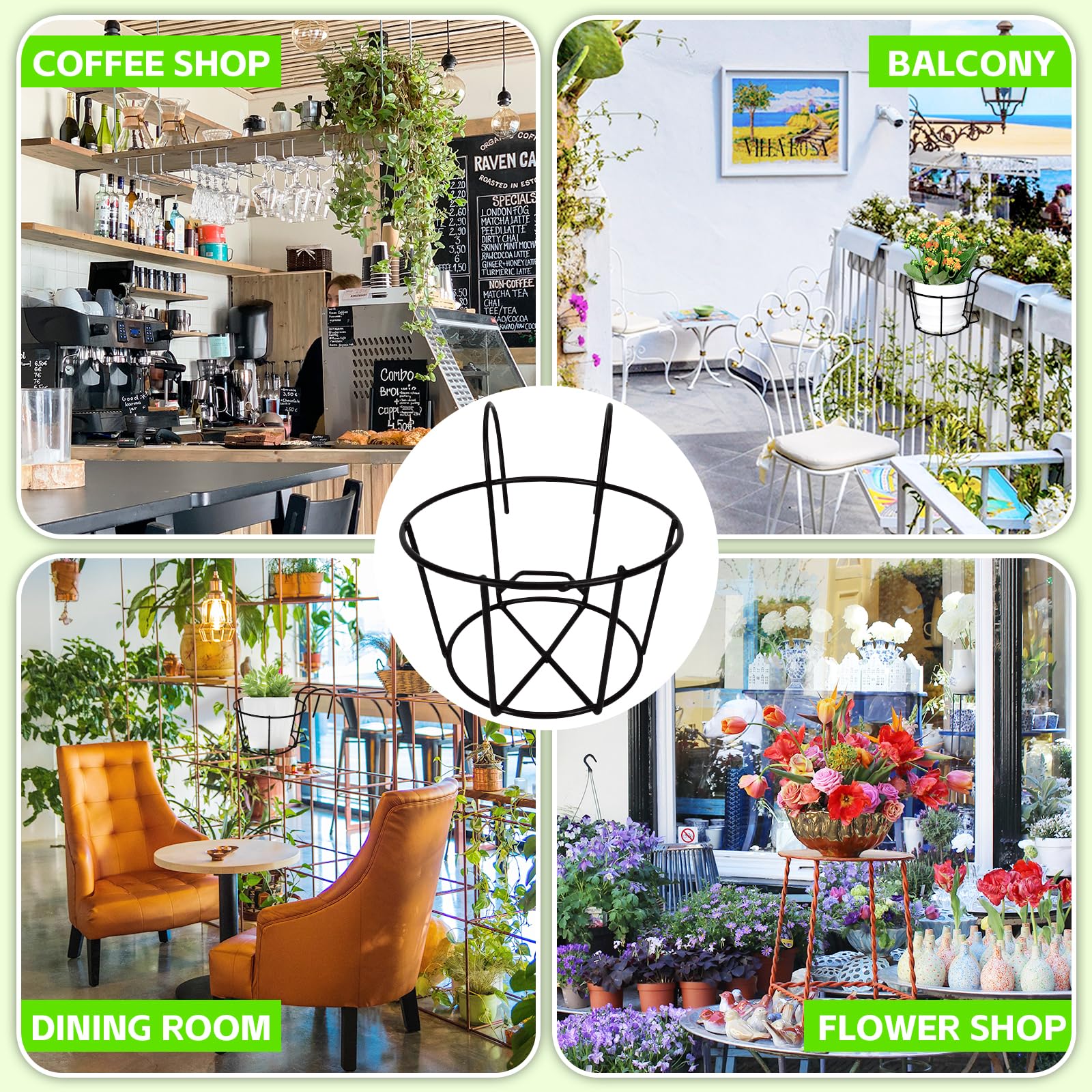 🔥$14.97 On Sale Today Only🪴Hanging Railing Planter Flower Pot Holder