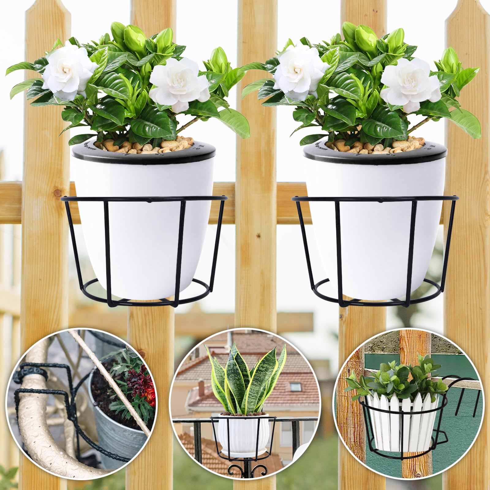 🔥$14.97 On Sale Today Only🪴Hanging Railing Planter Flower Pot Holder