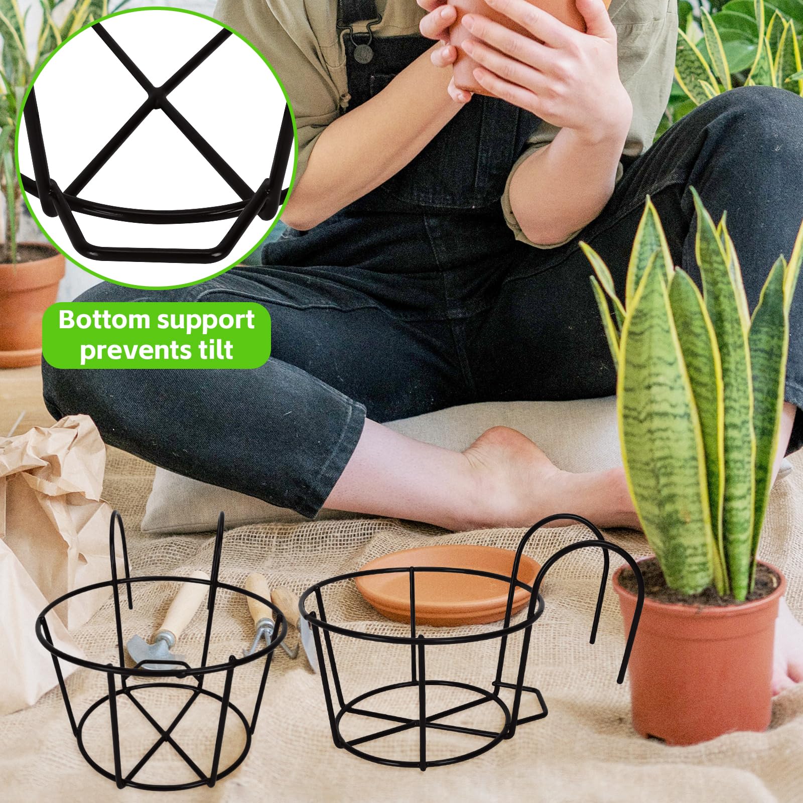 🔥$14.97 On Sale Today Only🪴Hanging Railing Planter Flower Pot Holder